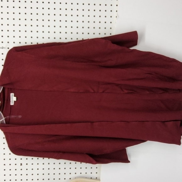 ZENANA outfitters open front sweater long  NWOT burgundy women's size large - Picture 1 of 5